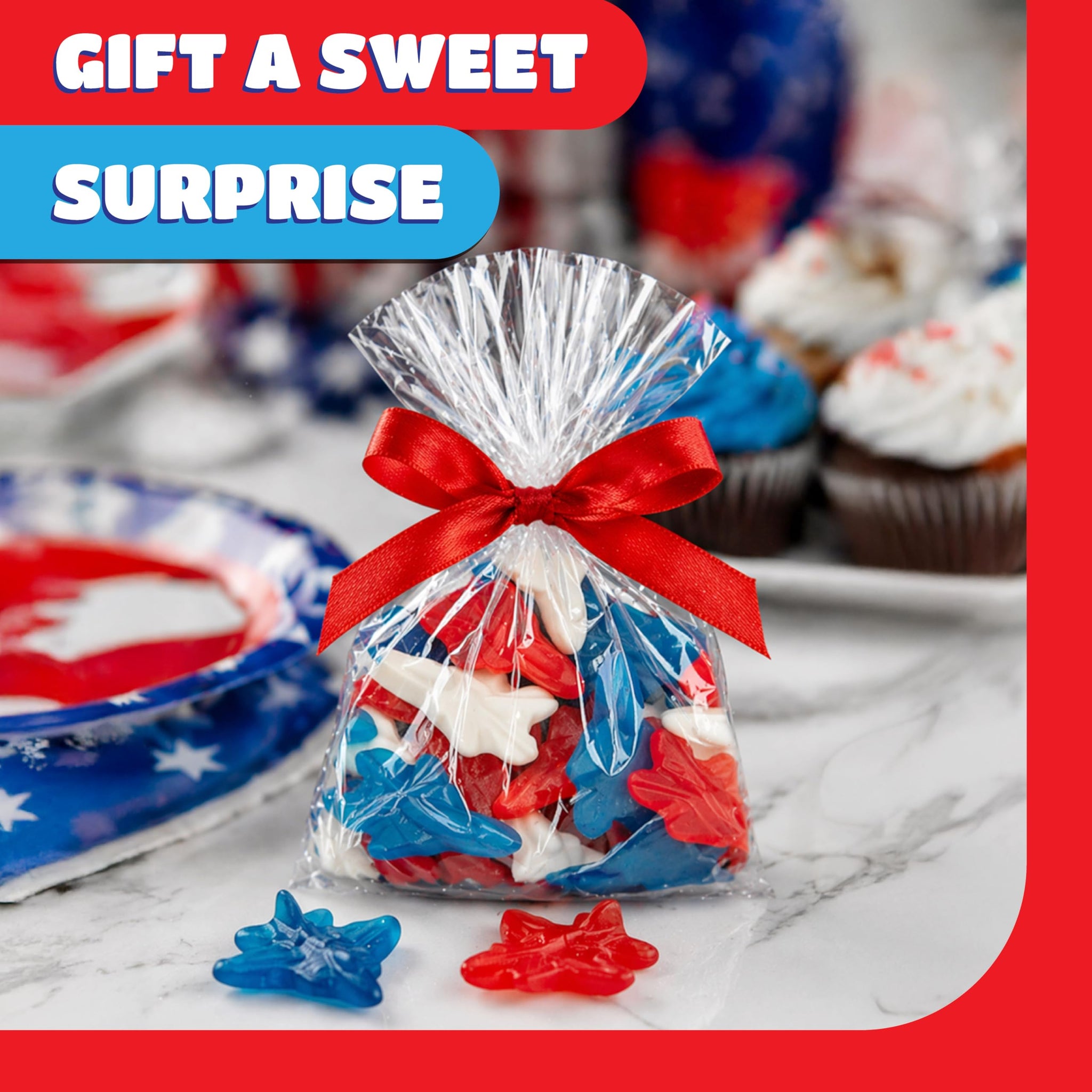 Patriotic Candy - 2 Pound Pack - 4th of July Gummies - Red White and Blue Candy Planes for Memorial Day, Military Homecomings & Aviation Themed