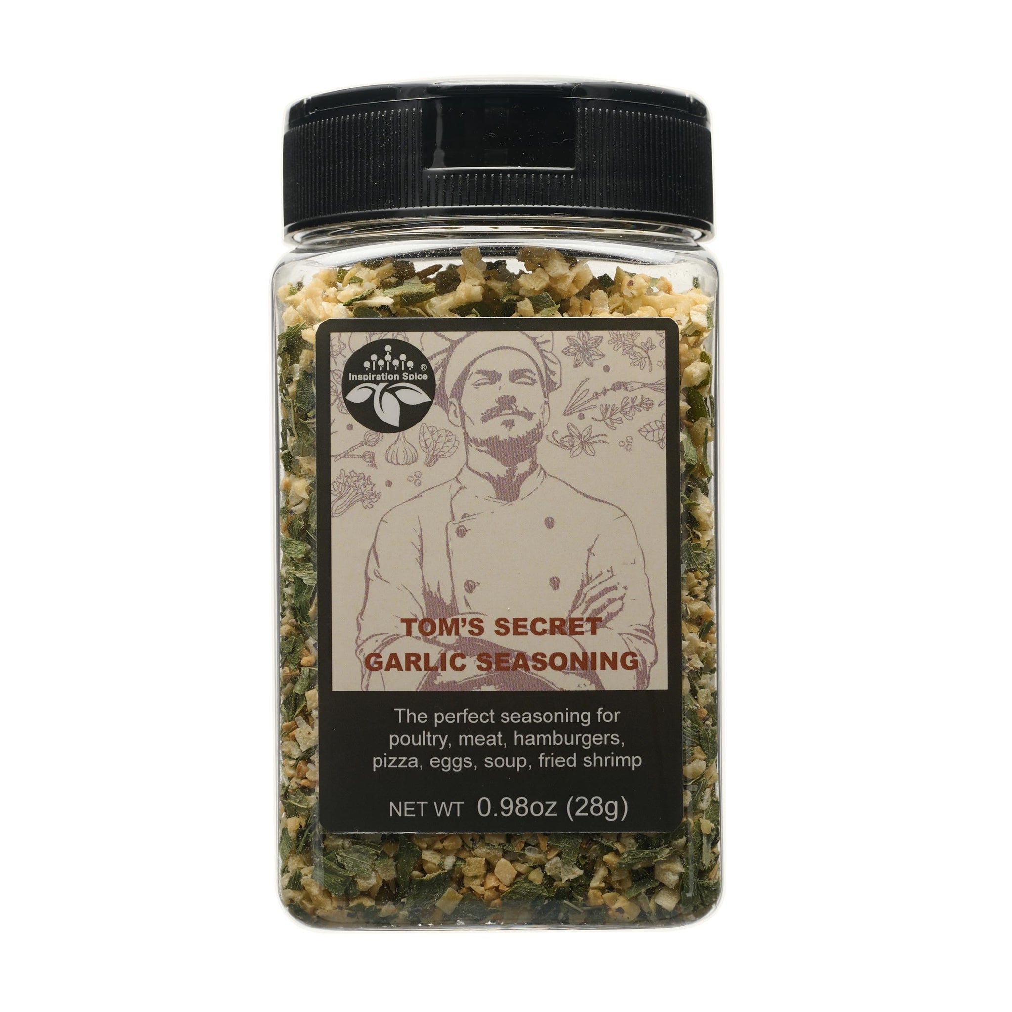 Inspiration Spice Tom’s Secret - Bold & Savory Garlic and Herb Blend with Chives & Black Pepper - Perfect for Meat, Vegetables & Sauces - 6oz