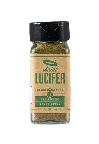 Saint Lucifer Spice Co, Jalapeno Table Spice Number 13, 2.1 ounce glass jar, Made In The USA, Gluten Free, Sugar Free, Vegan, Vegetarian