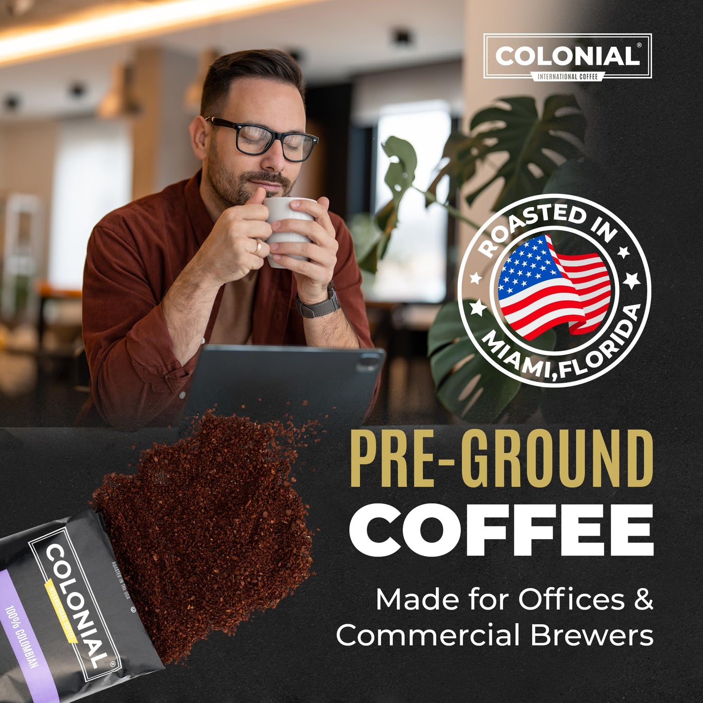 Colonial Coffee 32 Count Single Pot Coffee Packets - Assorted Variety Pack with Medium, Dark, & Decaf Roast Blends | Pre-Measured Frac Packs for 12