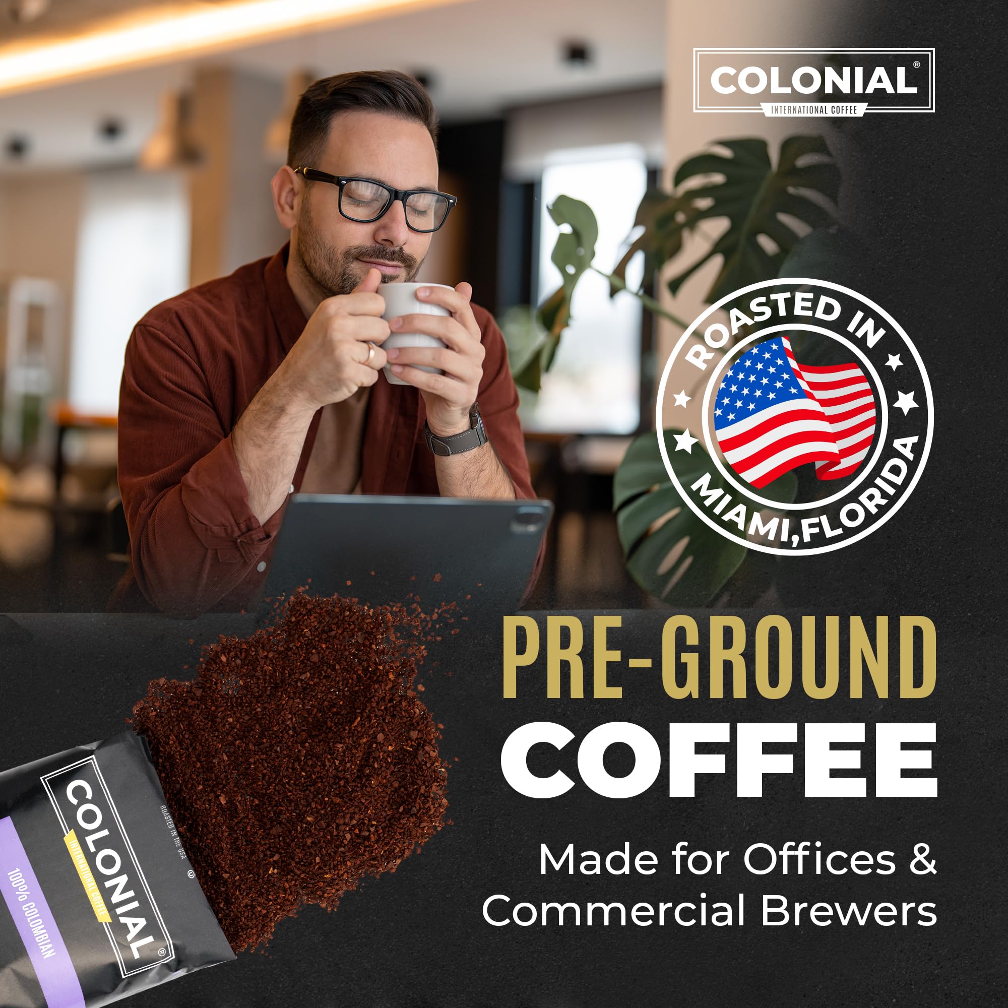 Colonial Coffee 32 Count Single Pot Coffee Packets - Assorted Variety Pack with Medium, Dark, & Decaf Roast Blends | Pre-Measured Frac Packs for 12