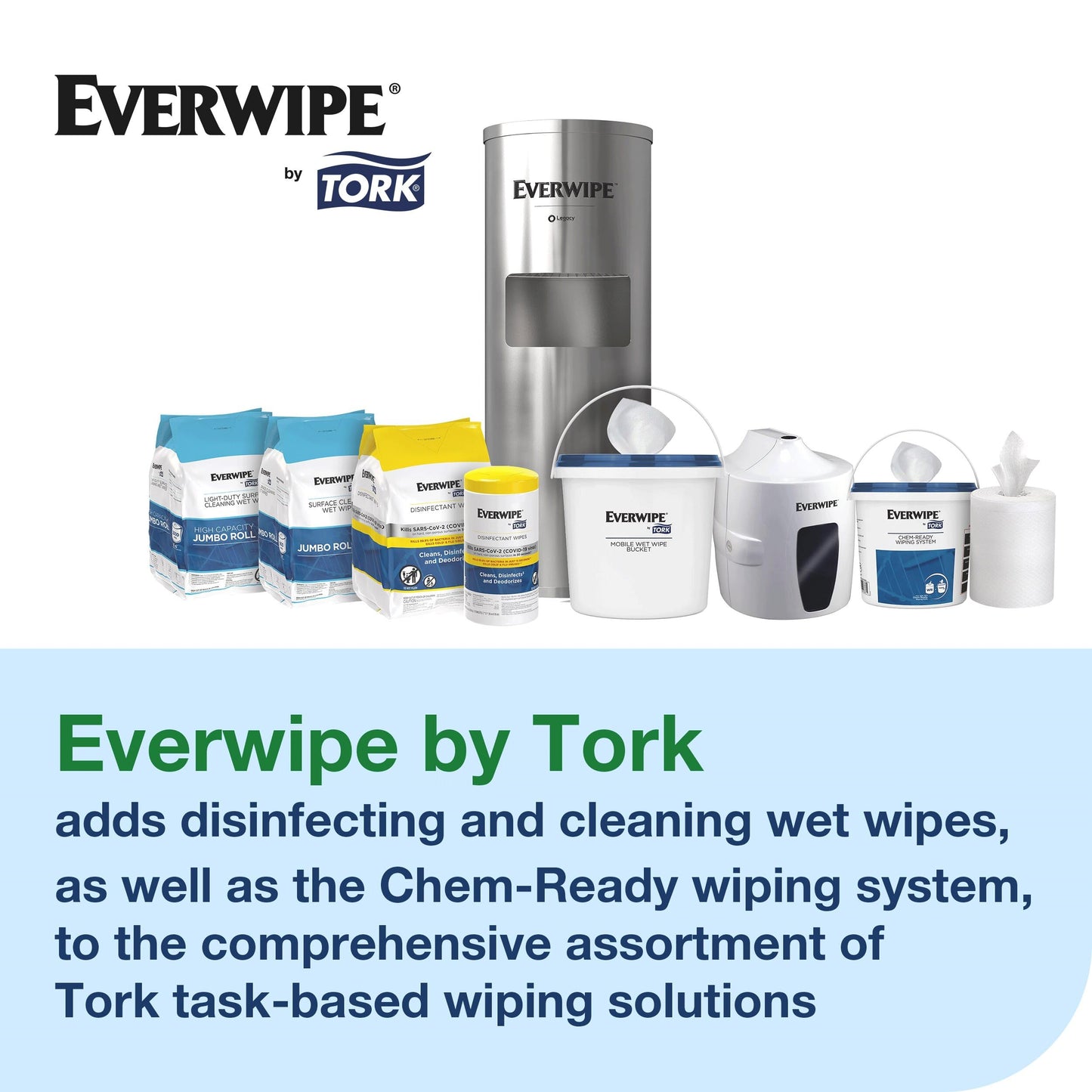 Everwipe by Tork Stainless Steel Wet Wipe Stand, with Built-In Trash Bin, 192853 (SSWIPE-DISP)