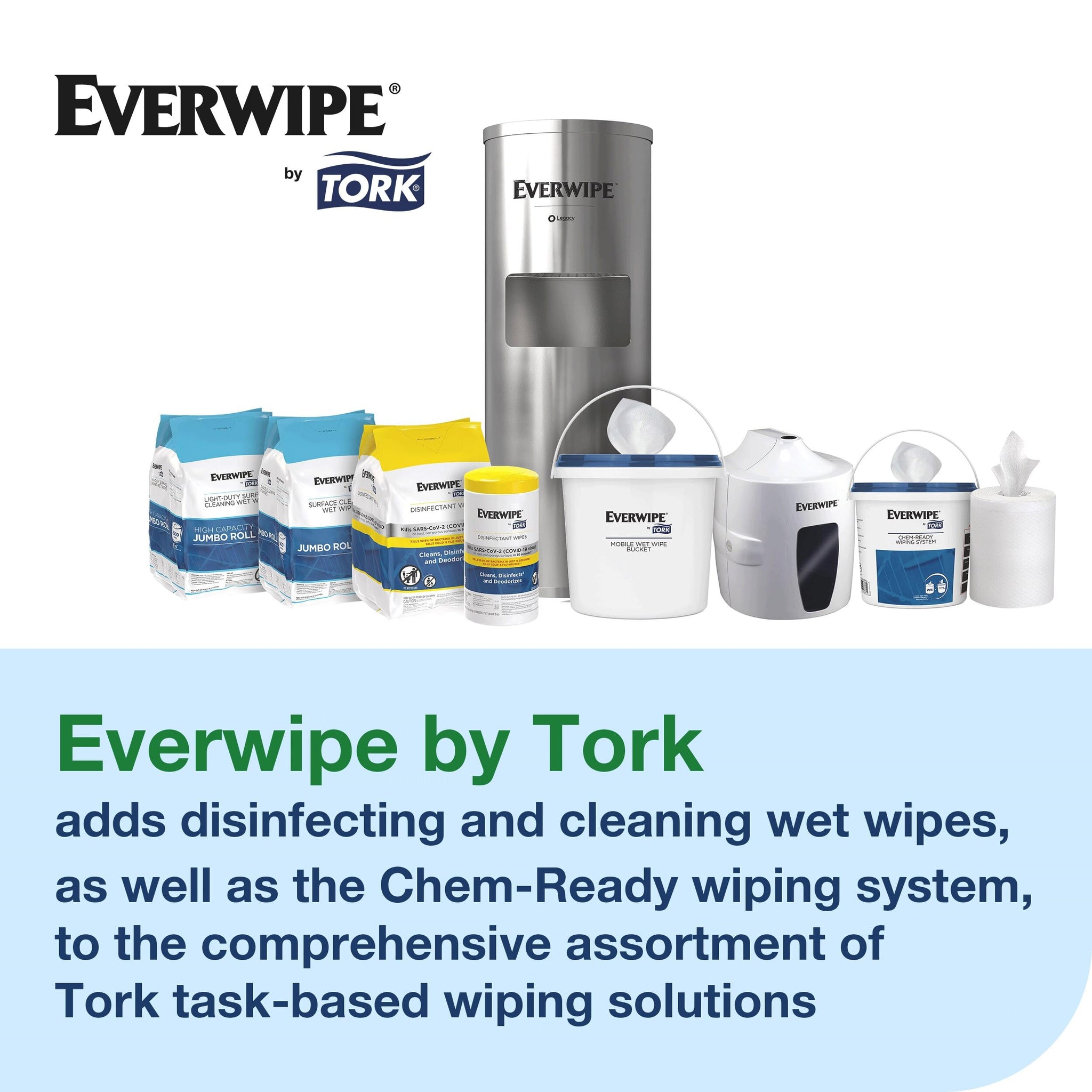 Everwipe by Tork Stainless Steel Wet Wipe Stand, with Built-In Trash Bin, 192853 (SSWIPE-DISP)