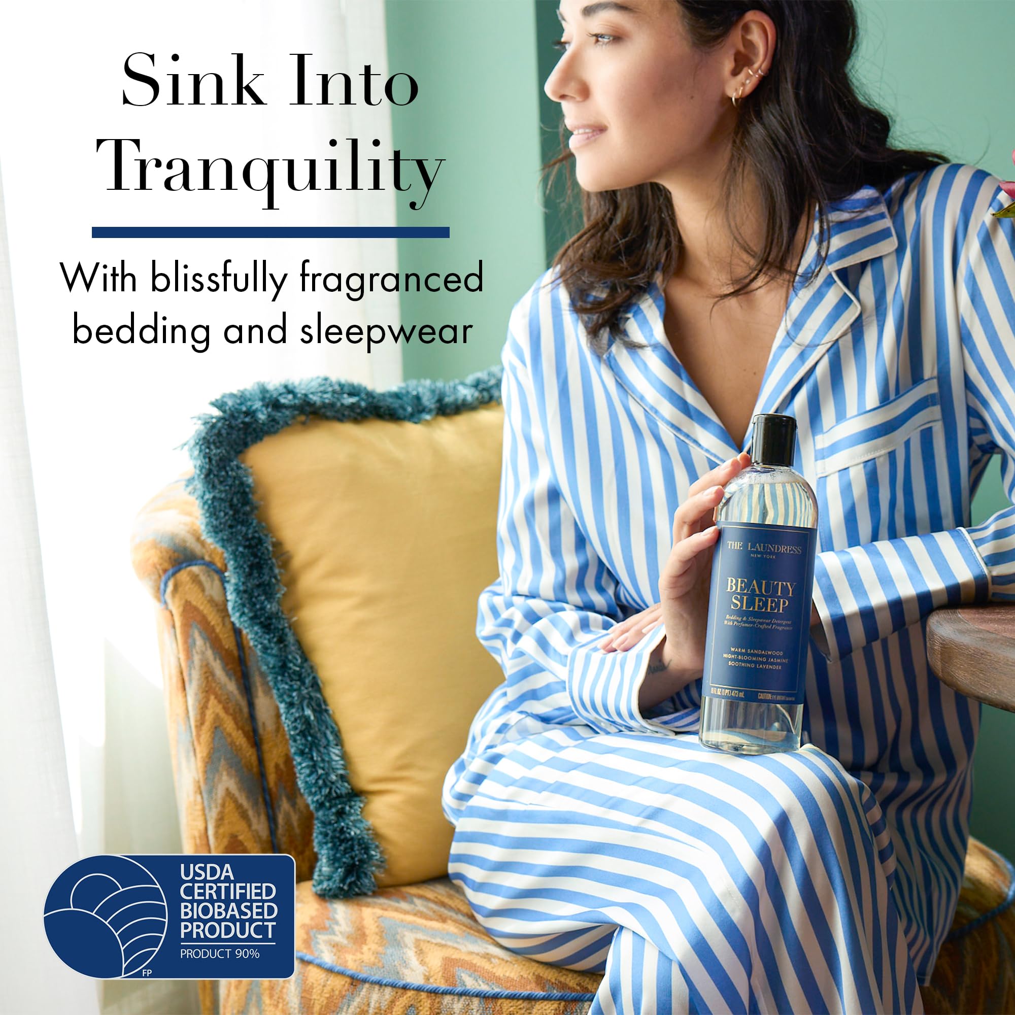 The Laundress Beauty Sleep Luxury Laundry Detergent, Bedding & Sleepwear Concentrated Enzyme Bio-Based Formula, Lavender & Sandalwood Fragrance Blend