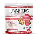 USDA Organic Strawberry Ginger Tummydrops, Gluten Free & Vegan, 33 Individually Wrapped Organic Ginger Lozenges