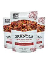 NutHouse! Granola Company - Premium Summer Strawberry Granola | Certified Gluten-Free, Non-GMO, Kosher | Vegan, Soy-Free | 11.5 oz. Bag (3-Pack)