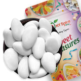 NY Spice Shop Jordan Almonds - 5 Pound White Candy Coated Almonds - Classical Candies for Weddings Baby Showers Party Favors & Candy Buffets
