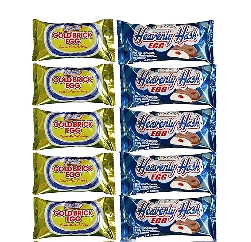 Elmer Chocolate Easter Eggs Assortment, Heavenly Hash and Gold Brick, 10 Count, with bonus Kids Stickers Perfect for Easter Baskets