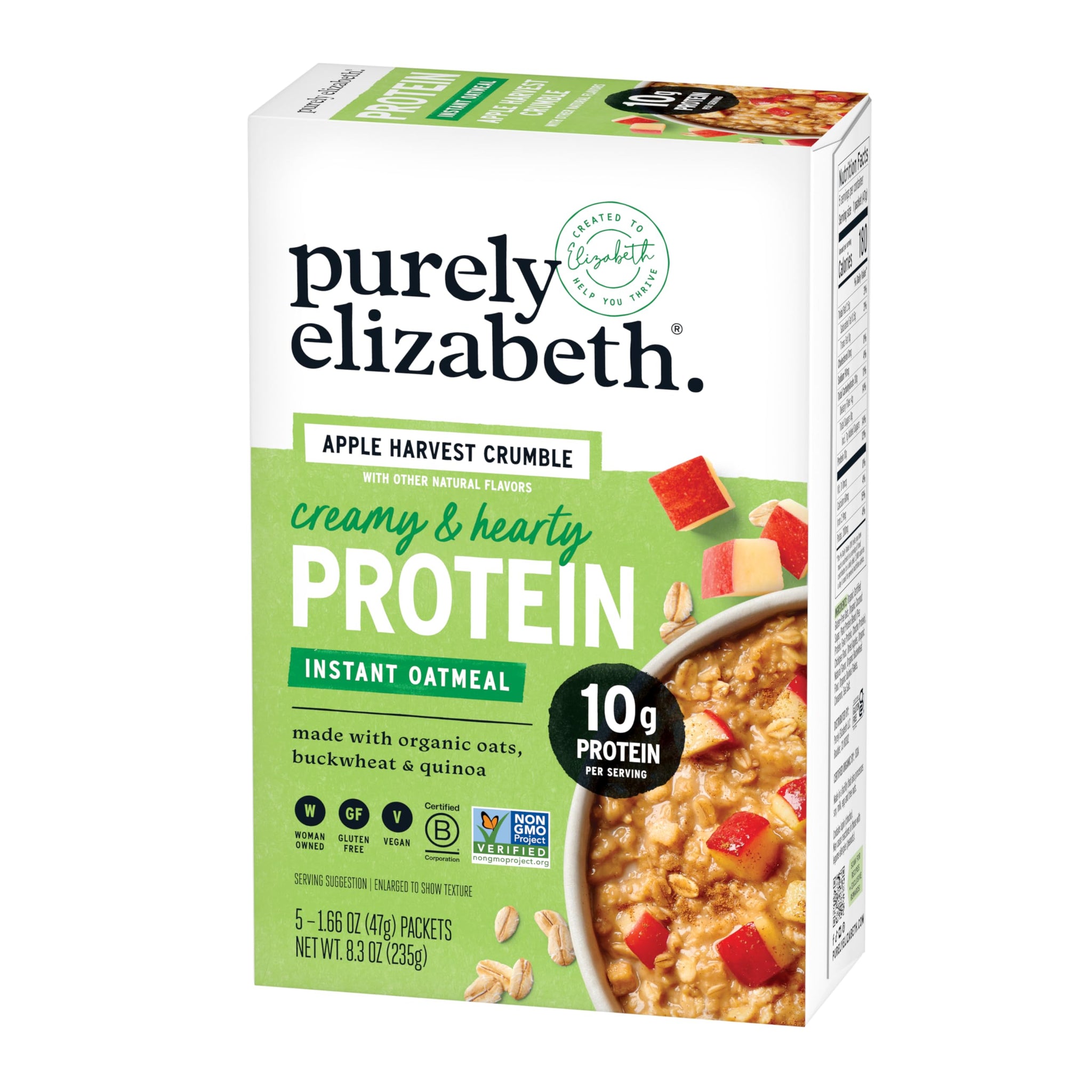 Purely Elizabeth Apple Harvest Crumble Instant Protein Oatmeal, 7.6 Ounce