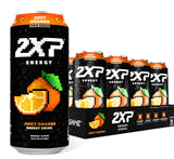 2XP Energy Drink | 2x Energy & Endurance | Alpha -GPC, L-Tyrosine, 200mg Natural Caffeine | 0 Sugar or Artificial Colors | 16oz, 12-Pack (Juicy