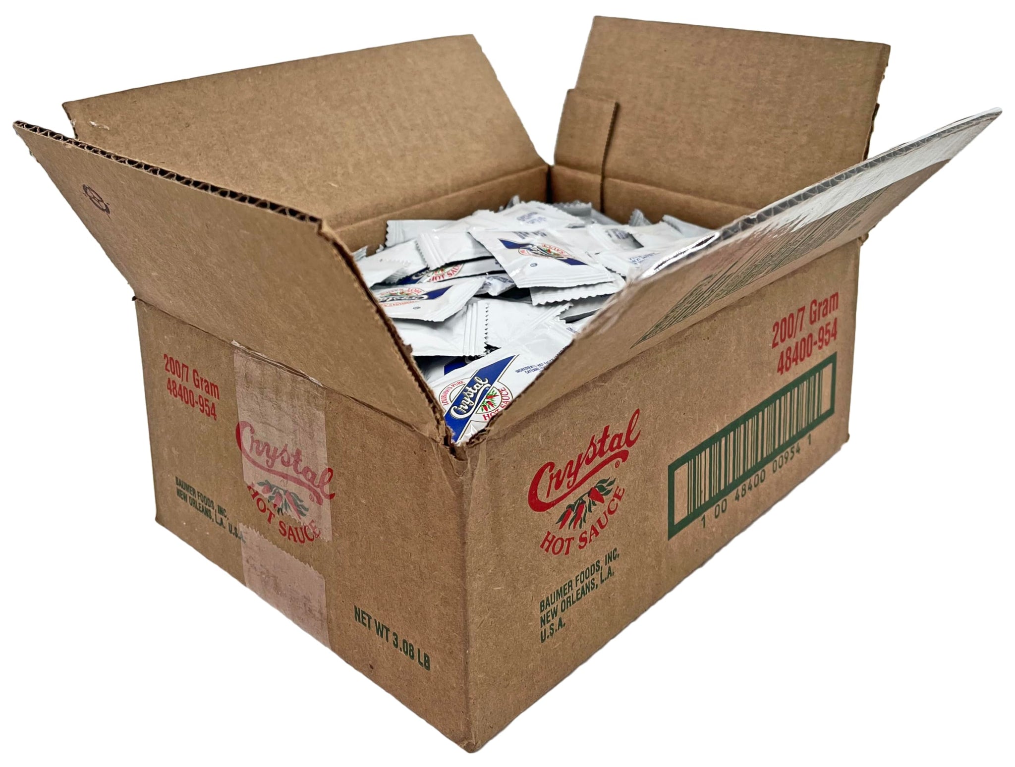 Louisiana Crystal Hot Sauce Box of 200 (7) Gram Packets