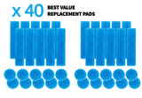 SnowTree - BoroBuddy Replacement Pads (Pack of 40) - 20 Circular Scrubbing Sponge Pads and 20 Rectangular Pads to Fit into Your BoroBuddy Magnetic
