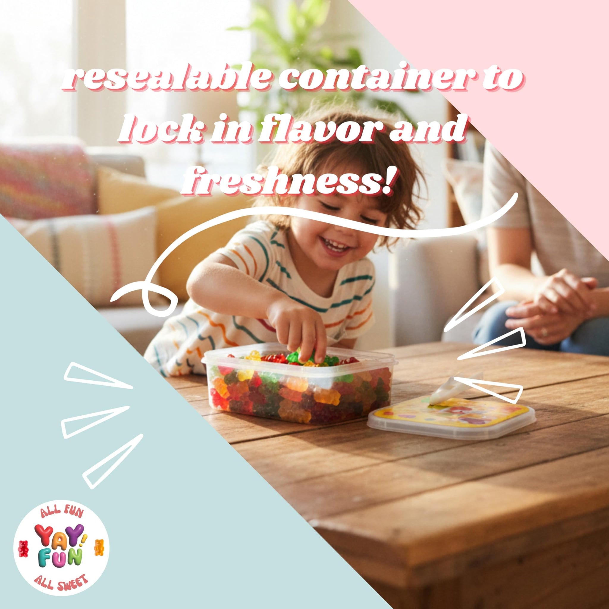 Halal Gummy Bears | 6 Pack Bundle (7 oz Tubs) | Colorful Fruit-Flavored Gummy Bears | Resealable Tubs in Bulk with Display Box | Halal Bulk Gummy