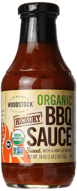 Woodstock Organic BBQ Sauce - Hickory - Case of 12 - 18 oz.