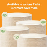 yeehigh Compostable Paper Plates 9 Inch: 80-pack Disposable Heavy Duty Paper Plates Made of Bagasse, Ideal for Party, Wedding, Graduation, Birthday