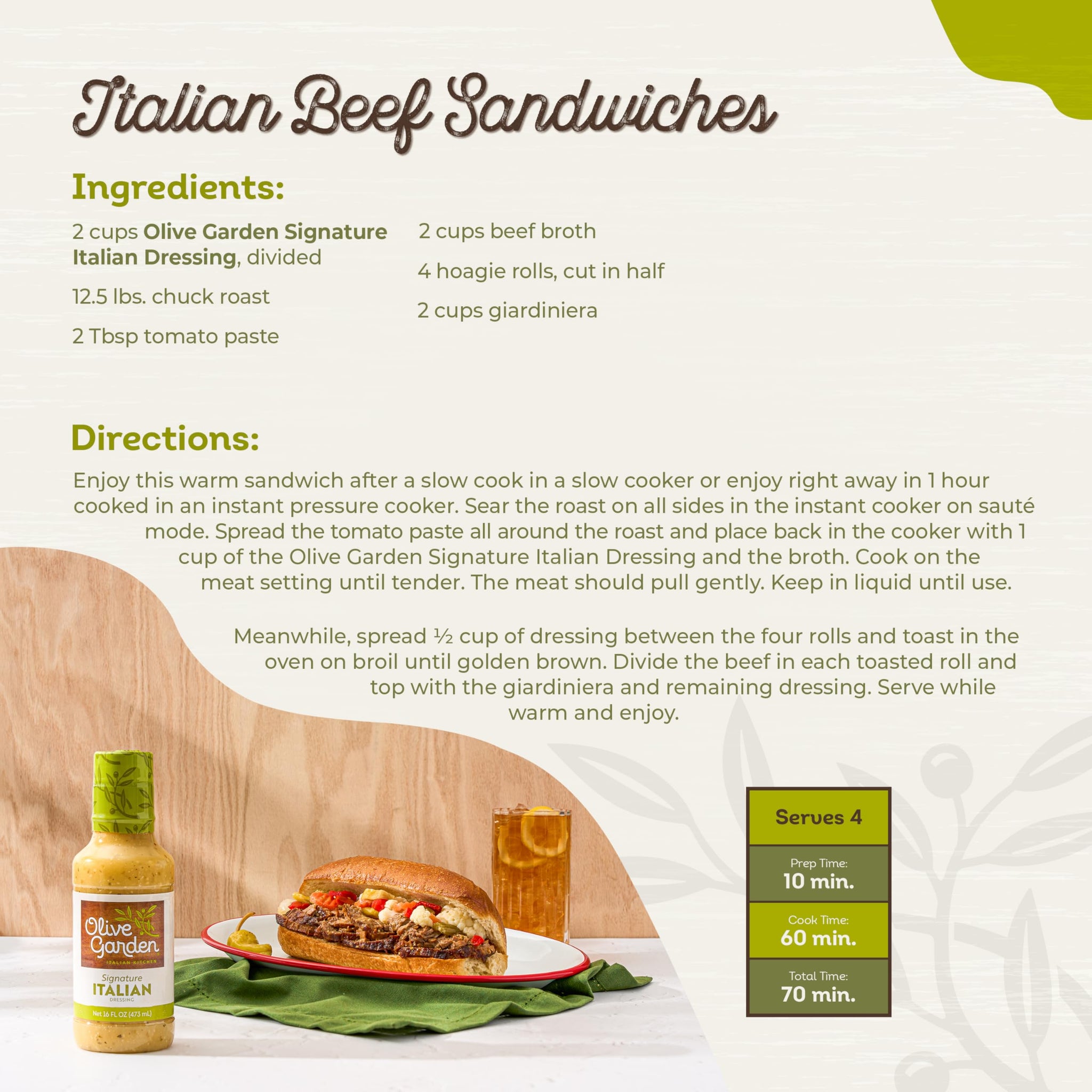 Olive Garden Signature Italian Dressing, 16 fl. oz., Made with Italian Spices, Oil and Vinegar, Perfect Chicken Marinade, Sandwich Spread or Salad