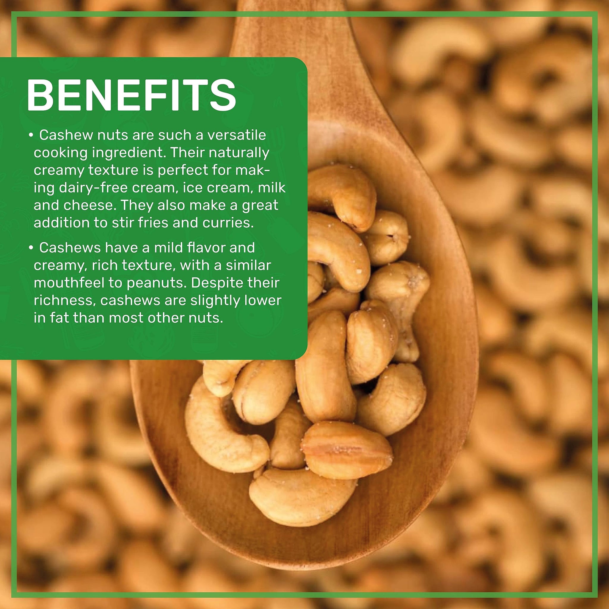 Organic Raw Cashews 2 LB Bag, Gluten-Free, Non-GMO, Vegan, Whole Raw Nuts, Unsalted, Unroasted, Crunchy & Healthy Snack, For Baking & Cooking by Jiva