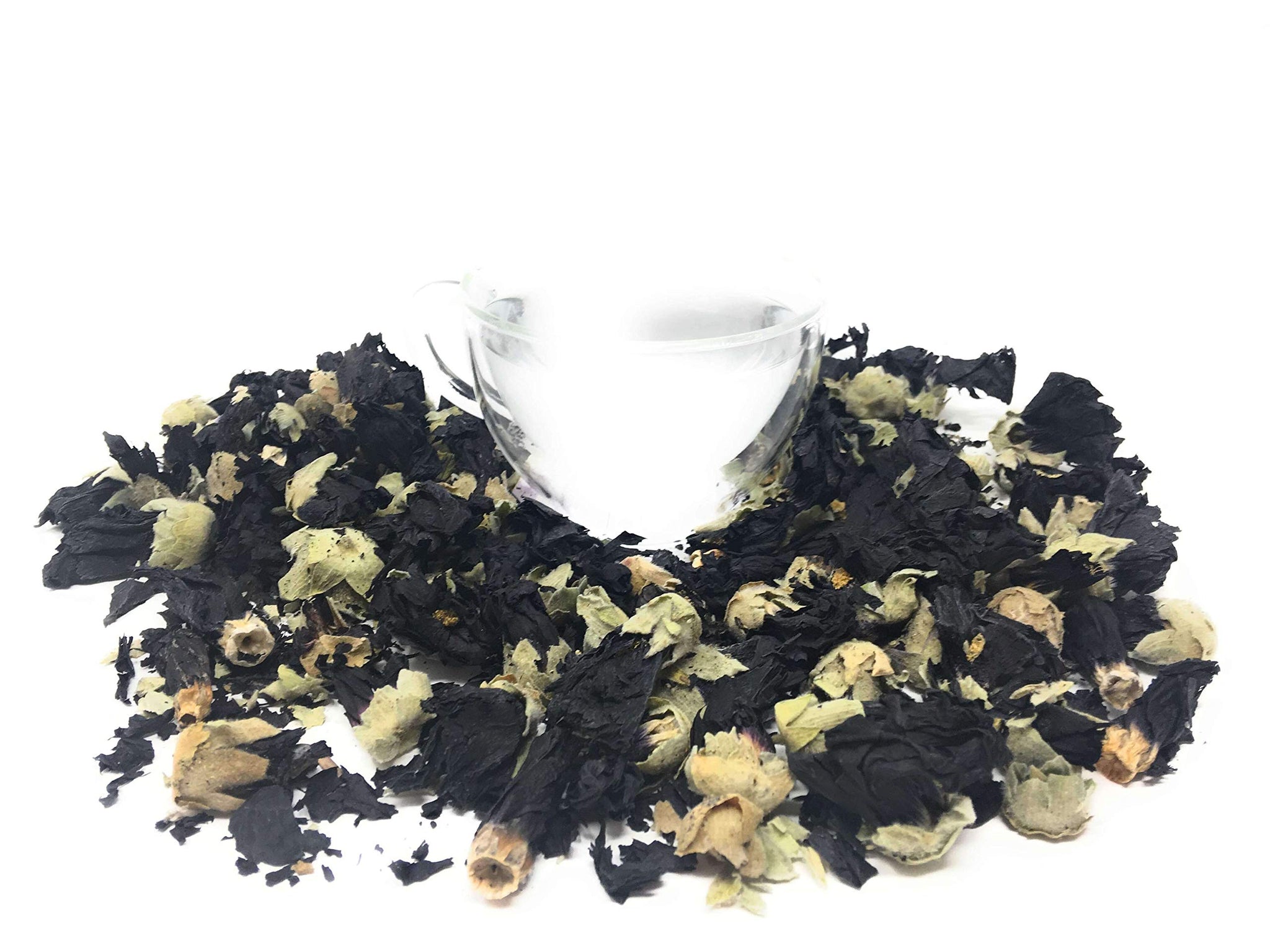 Black Mallow Flower Buds from Germany - Net Weight 0.52oz / 15g - Mesmerizing Black, Beautiful Eye-catcher for Herbal Infusion, Tea, Salads
