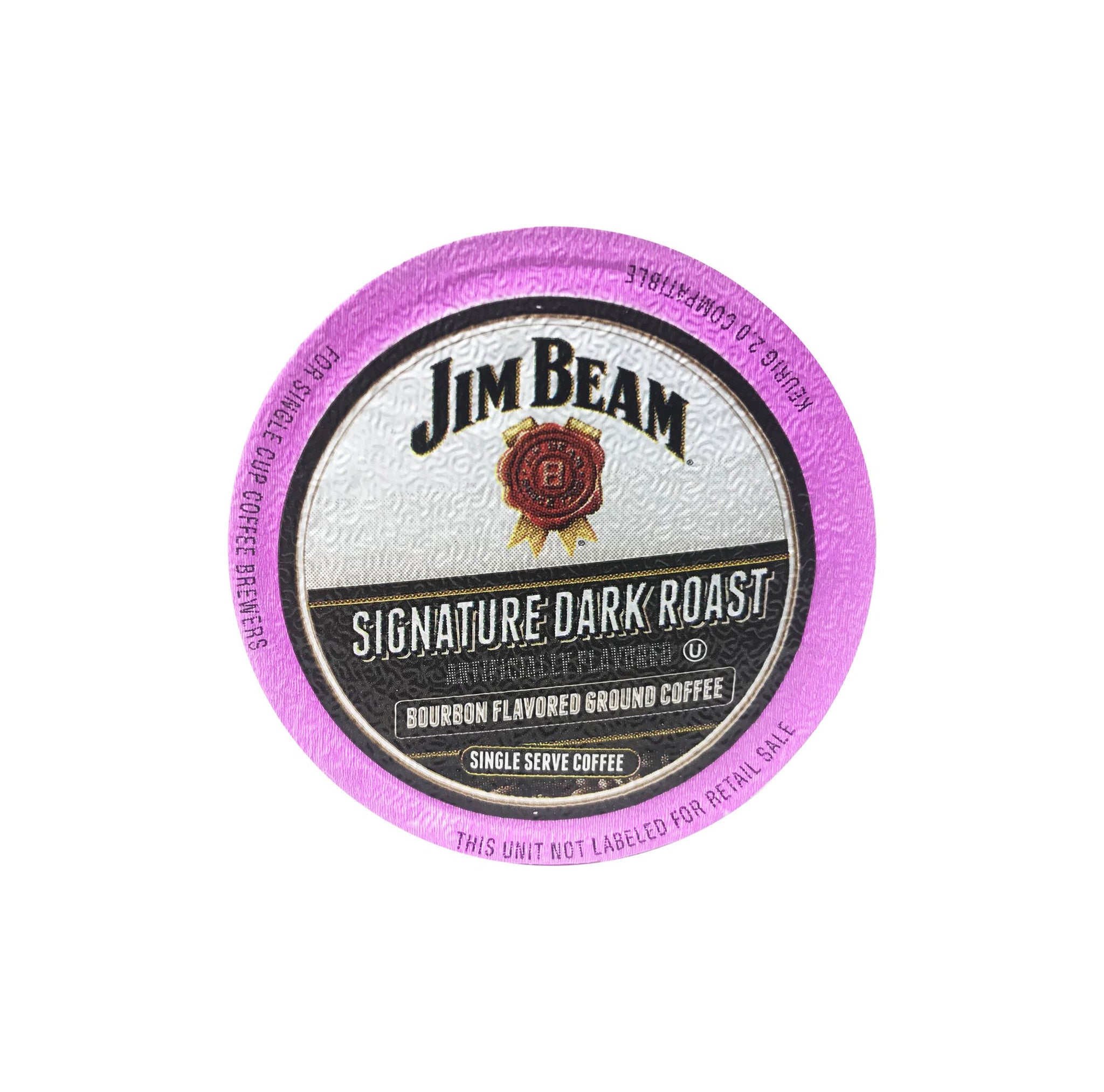 Jim Beam Signature Dark Roast Bourbon Flavored Single Serve Coffee, 18 cups, Keurig 2.0 Compatible