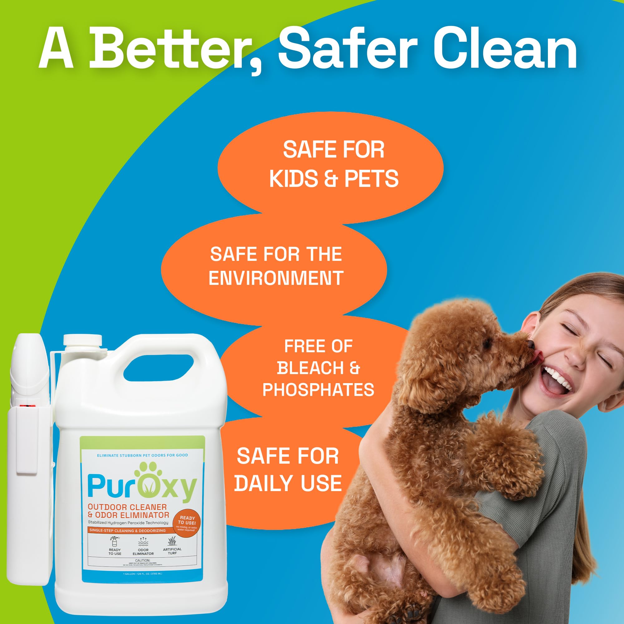 PurOxy Outdoor Cleaner & Pet Odor Eliminator with Power Sprayer