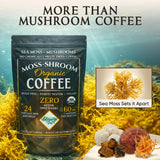 Elderwise Coffee with Mushrooms & Sea Moss - Lion's Mane, Chaga, Reishi & Cordyceps - 24 Servings - Healthy Coffee - Freeze Dried Instant - Chemical