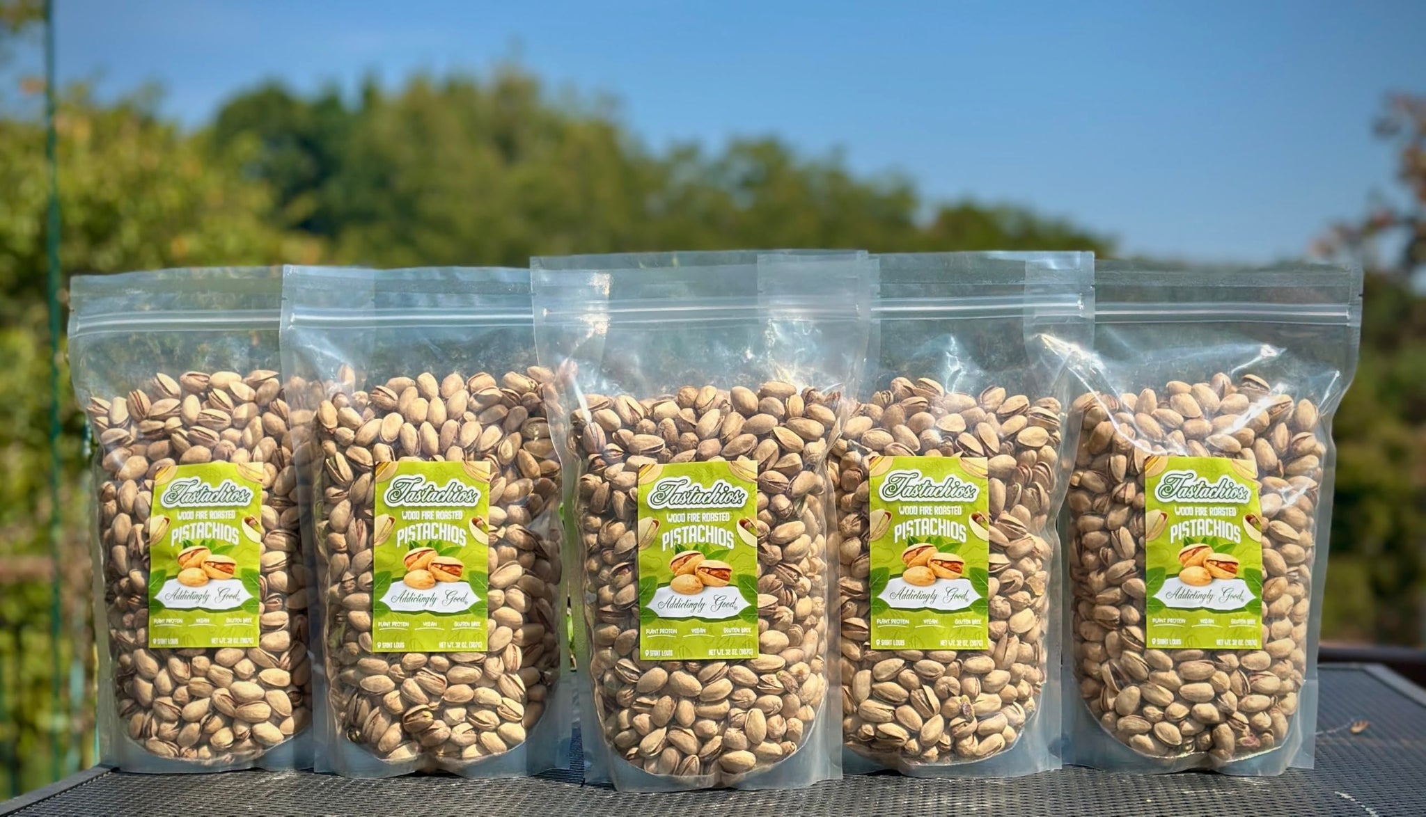 Tastachios Wood Fire Roasted Pistachios 2LB Bag - Original Flavor - Gluten-Free, Plant-Based Protein, Non-GMO, Keto-Friendly - Vegan Snack - Roasted
