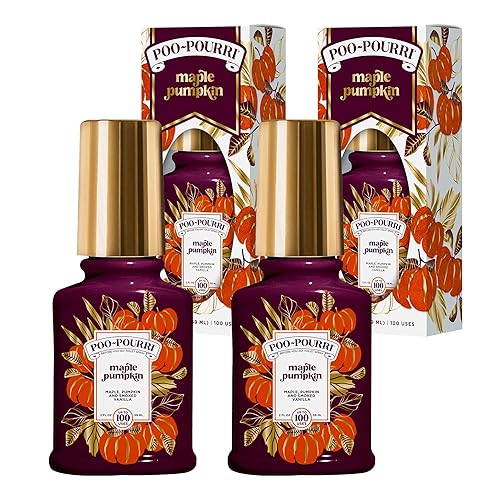 Poo-Pourri Before-You-Go Toilet Spray, Maple Pumpkin, 2 Fl Oz - Maple, Pumpkin and Smoked Vanilla 2 Pack