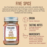 Burlap & Barrel Five Spice - Warm, Slightly Spicy, Aromatic Vietnamese Five Spice - As Seen on Shark Tank - 1.8oz Glass Jar