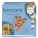 Biocare High Protein Snack Bar, Provides 15g Essential Protein, 5g Dietary Fiber, Cinnamon Crisp (7 Count)