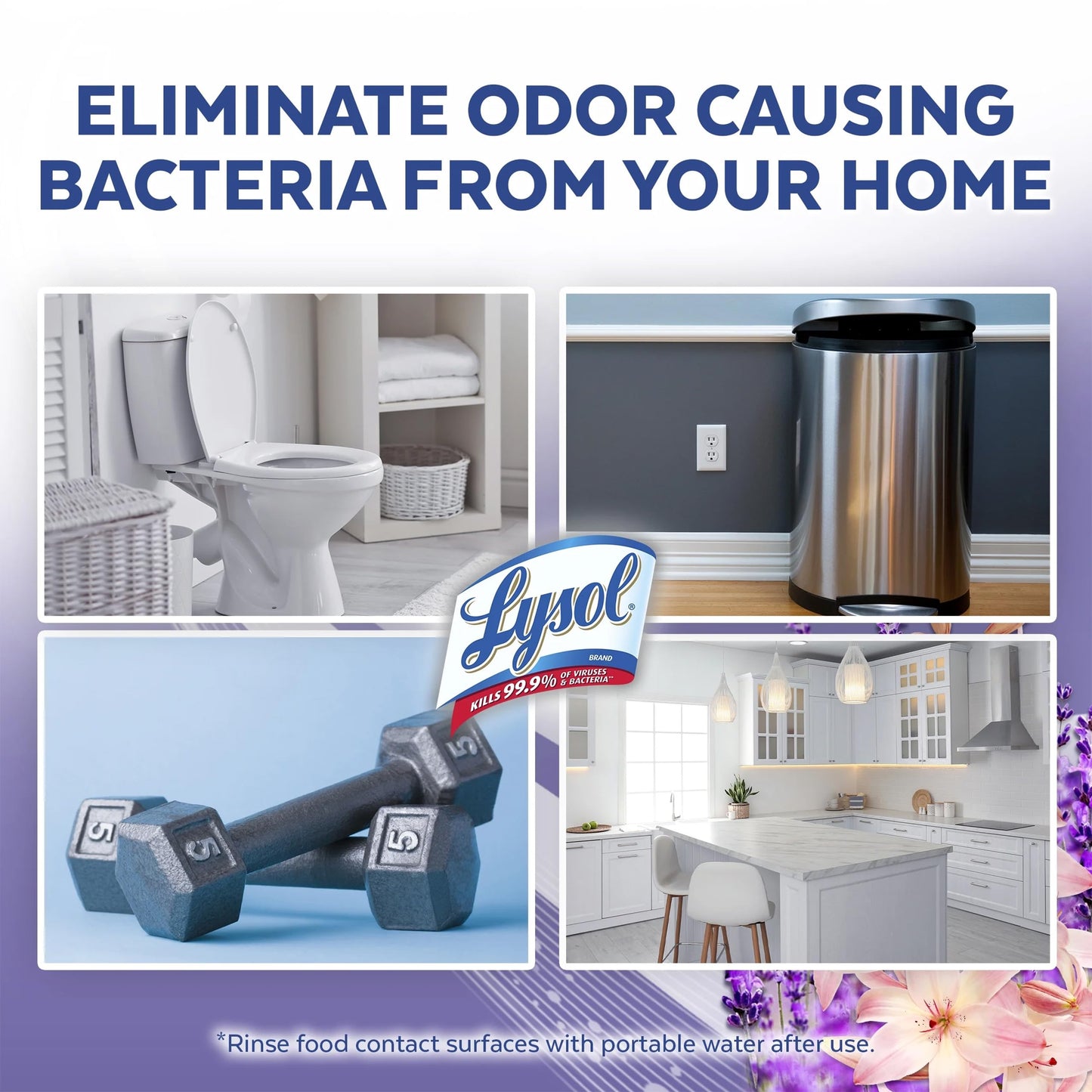 Lysol Neutra Air 2 in 1 Disinfectant Spray, Lavender and Lily Scent, Eliminates Odors, 10 Ounces (Pack of 4)