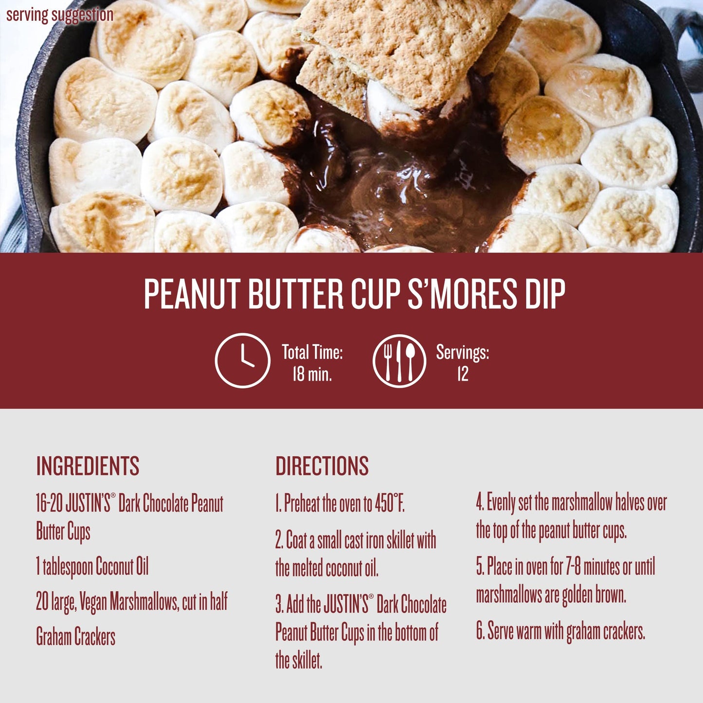 JUSTIN'S Organic Dark Chocolate Peanut Butter Cups, 12 Pack (2 cups each)