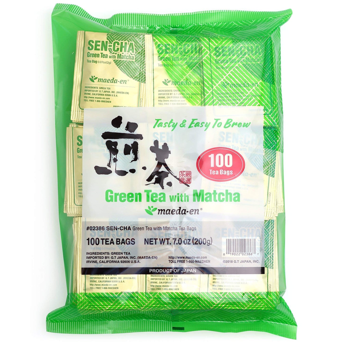 Maeda-en Sen-cha with Matcha Tea Bags 100bags (Pack of 3)