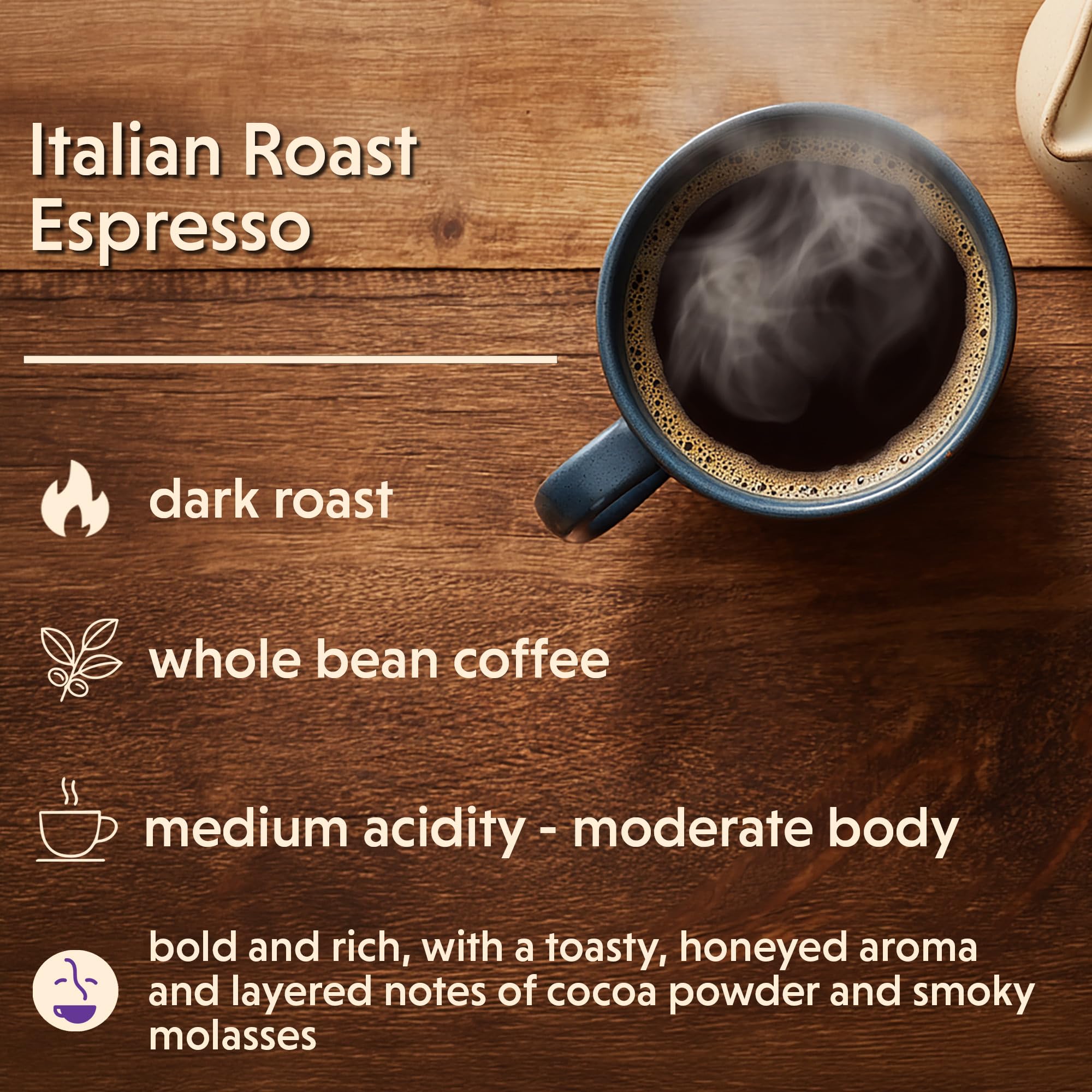 Coffee Bean Direct Italian Roast Espresso, Whole Bean Coffee, Bold Flavor, Dark Roast, 5 Pound Bag (Pack of 1)