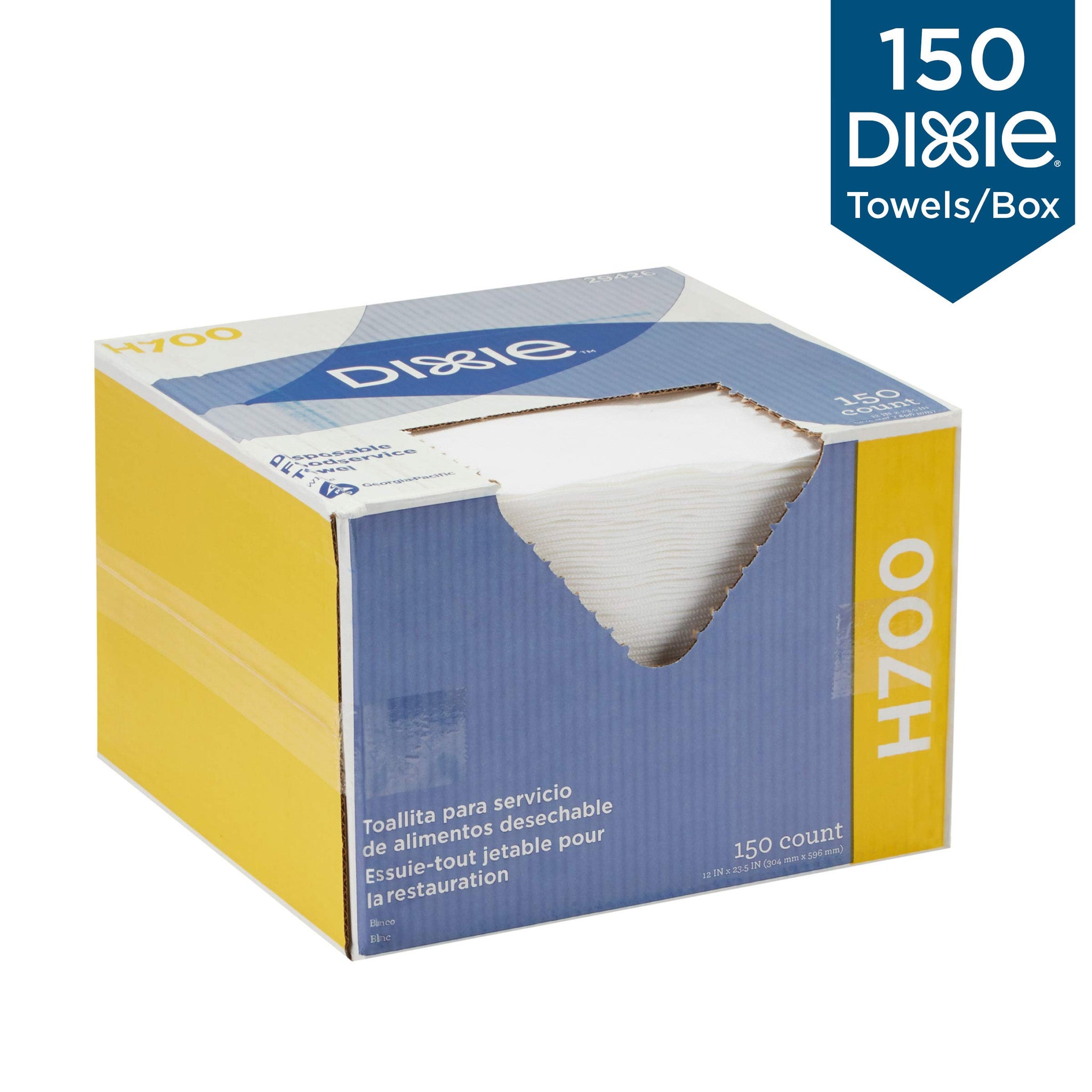 Dixie H700 Disposable Foodservice Towel by GP PRO (Georgia-Pacific), 29426, White, 150 Wipers/Box