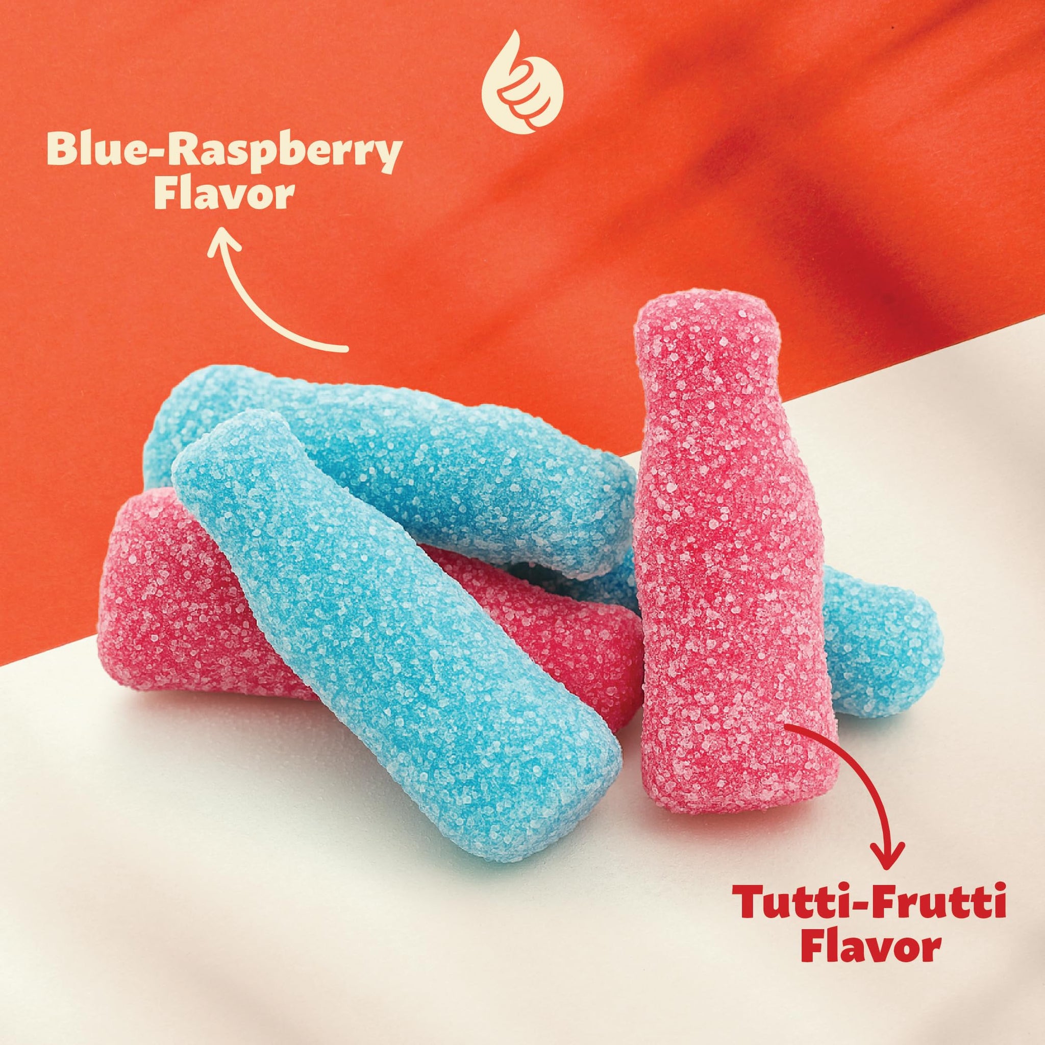 Sour Gummy Bottles Candy Mix | 1-Pound Pack | Blue Raspberry and Tutti-Frutti Flavors | Gelatin-Free Gummies for Baby Showers, Gender Reveal, Party