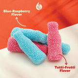 Sour Gummy Bottles Candy Mix | 2-Pound Pack | Blue Raspberry and Tutti-Frutti Flavors | Gelatin-Free