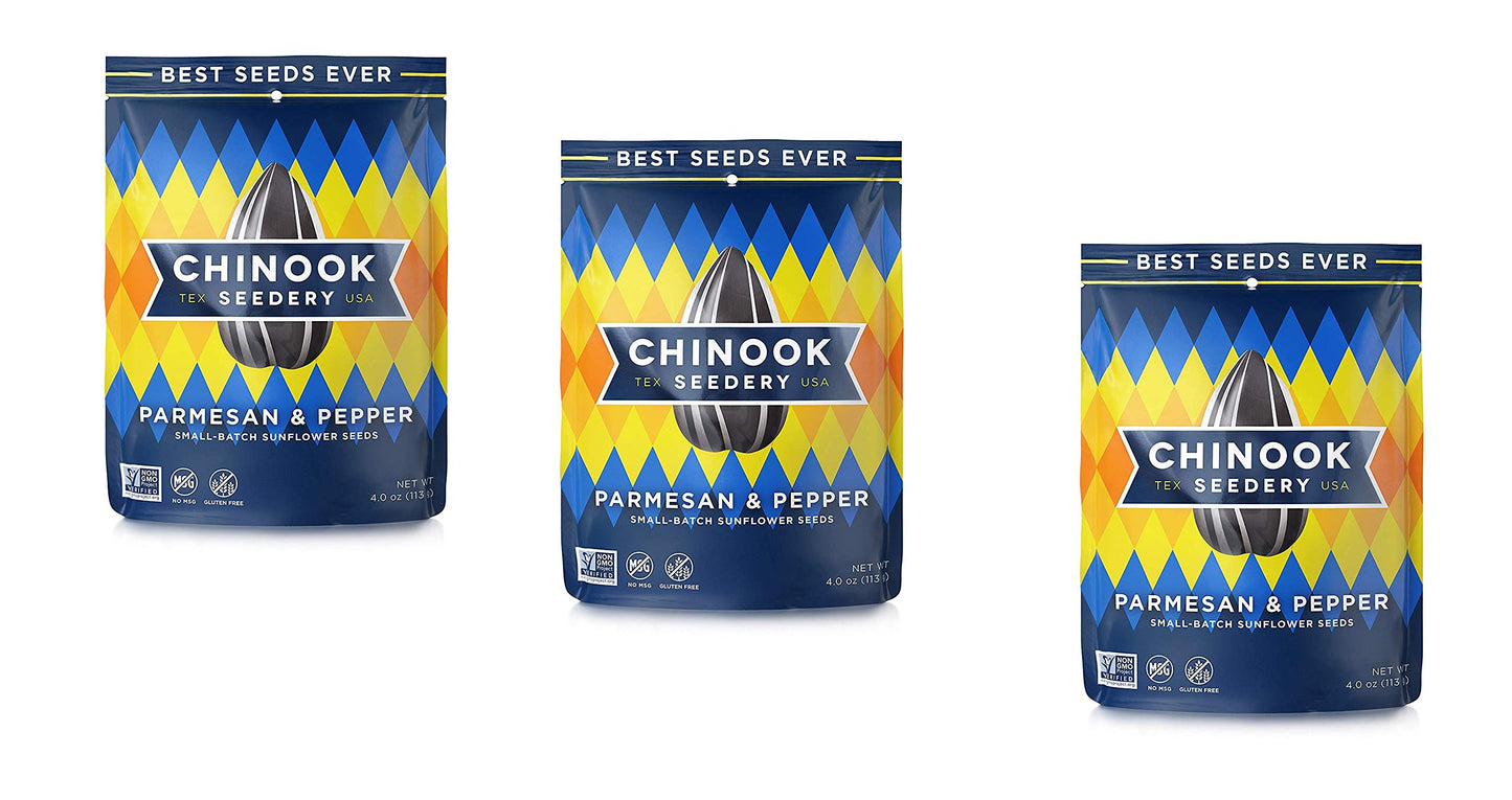 Chinook Seedery Sunflower Seeds Parmesan & Pepper - 3 pack