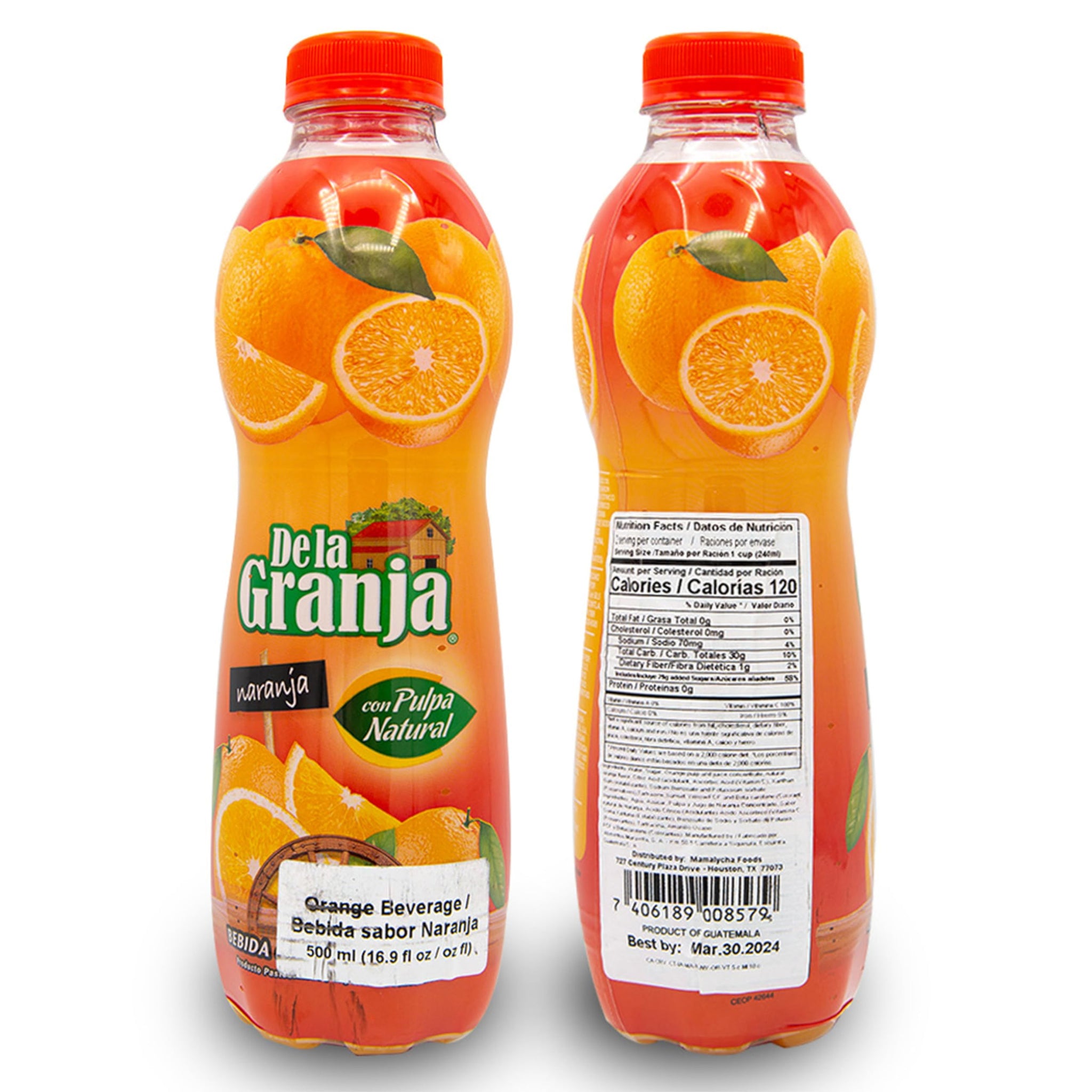 Jugo de Naranja Bundle - Includes 12 Bottles of 16.9 Fl Oz Each, 202 Fl Oz Total of Orange Juice Flavor - Perfect for Breakfast by De La Granja
