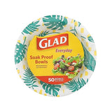 Glad Soak-Proof Palm Leaves Paper Bowls, Heavy-Duty Round Disposable Bowls for Soup, Salad and Snacks, Cut-Resistant and Microwave Safe for Daily