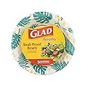 Glad Soak-Proof Palm Leaves Paper Bowls, Heavy-Duty Round Disposable Bowls for Soup, Salad and Snacks, Cut-Resistant and Microwave Safe for Daily
