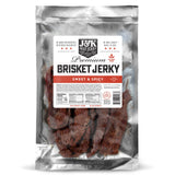 J&K Jerky Sweet & Spicy Brisket, Hand Crafted Small Batch American Made Slab Jerky - Soft & Tender - 7oz Big Bag of Jerky's