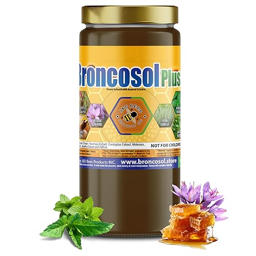 BRONCOSOL PLUS - honey with Zaffron, Eucalyptus, Mint and more Extracts, 12oz