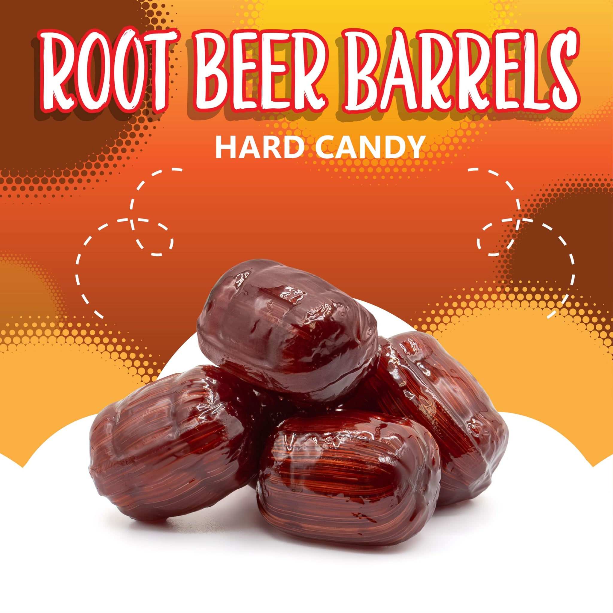 Root Beer Barrels Hard Candy | 1-Pound Bag, 75 Pieces | Old Fashioned Candy Individually Wrapped | Root Beer Barrels for Buffets, Office Bowls