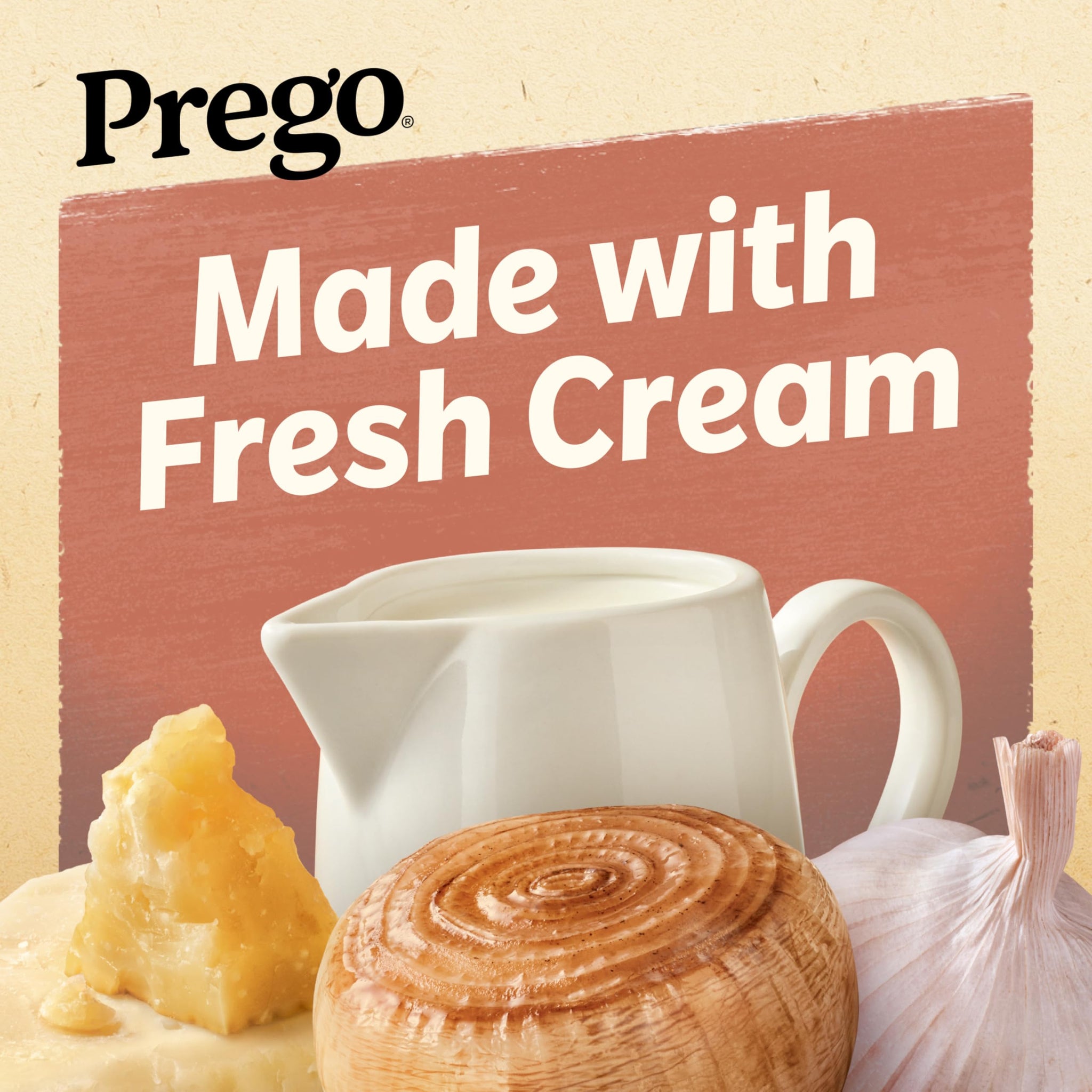 Prego Garlic and Caramelized Onion Alfredo Pasta Sauce, 14.5 oz Jar