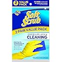 Soft Scrub Yellow Reusable Latex Household Glove X-Large (2 Pair)
