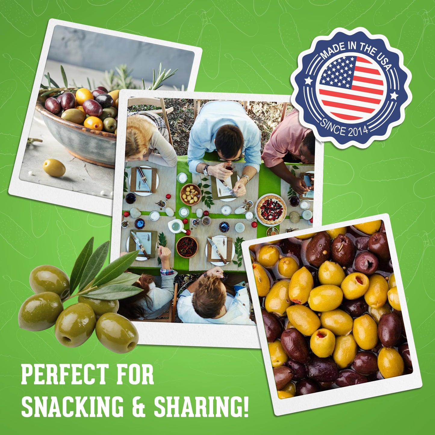 Jersey Pickles - Mediterranean Olives (Half Gallon) - Olives Stuffed - Hand-Stuffed Gourmet Olives with Premium Fillings for Snacks, Charcuterie