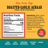 Brooklyn Delhi Roasted Garlic Achaar - 9 Ounces - Spicy, Lemony, Savory, Sweet Flavor - Made with a mix of Indian Spices, Red Chili Powder