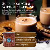Blue Lotus Chai - Golden Rooibos Flavor Masala Chai - Makes 65 Cups - 2 Ounce Masala Spiced Chai Powder with Organic Spices - Instant Indian Tea No