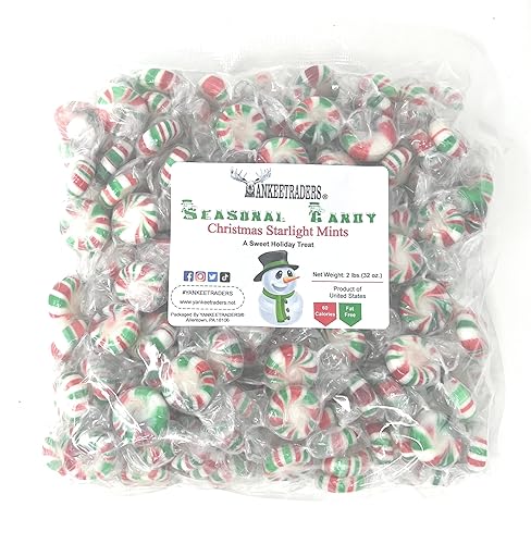 Yankee Traders Christmas Starlight Mints - 2 Lbs (Red, Green and White)
