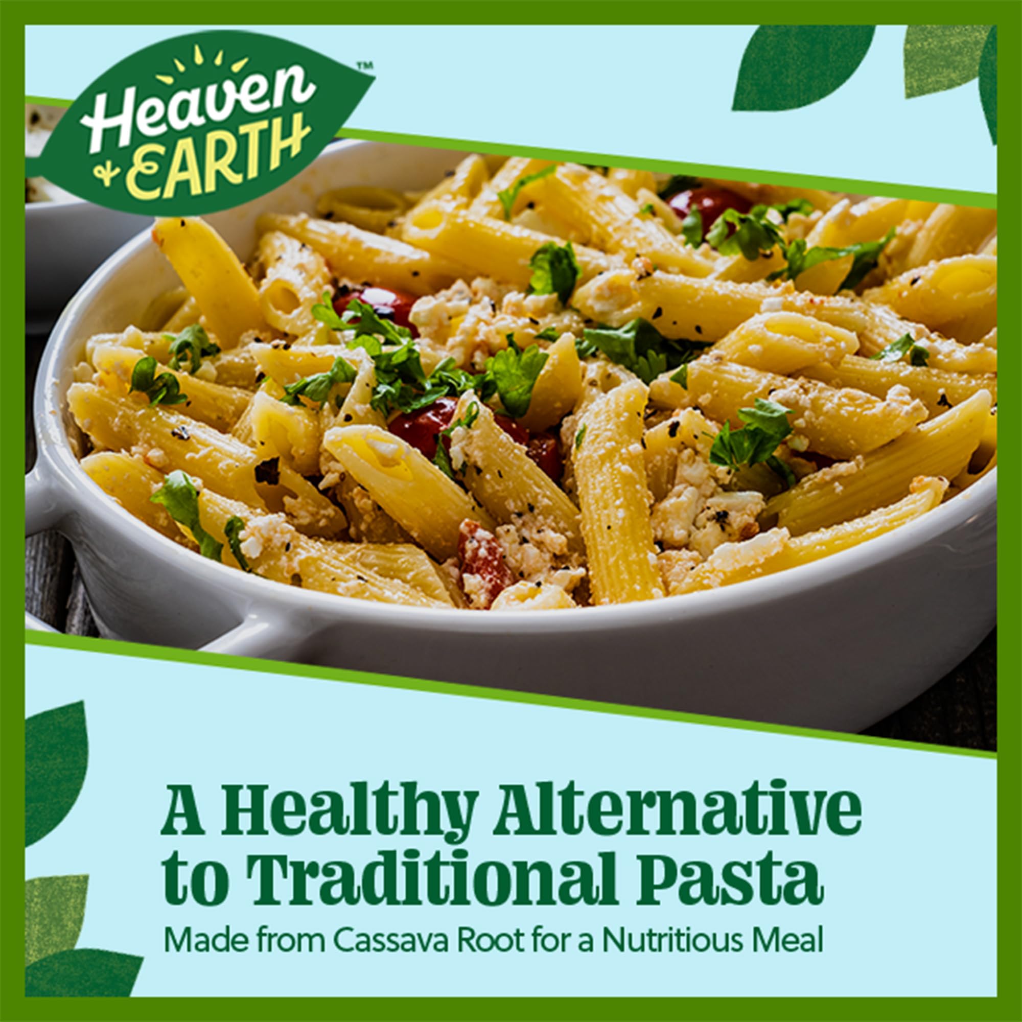 Heaven & Earth Grain Free Pasta, Cassava Penne Pasta, 8oz (3 Pack) | Paleo Pasta | Vegan | Certified Gluten Free | Kosher for Passover